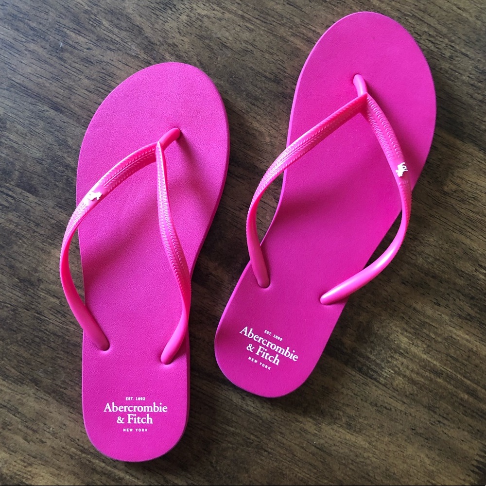 Hot Pink Abercrombie & Fitch Flip Flops Size 7